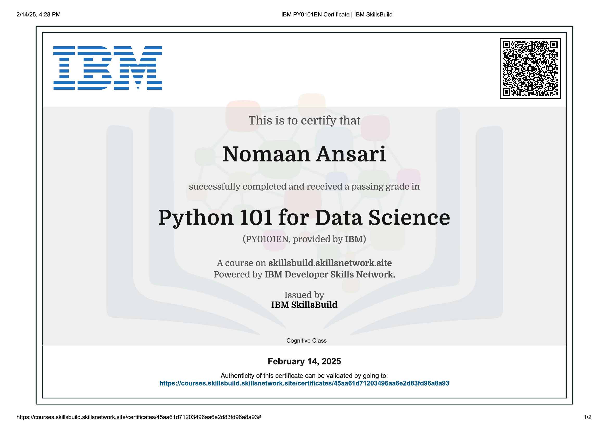 Certificates