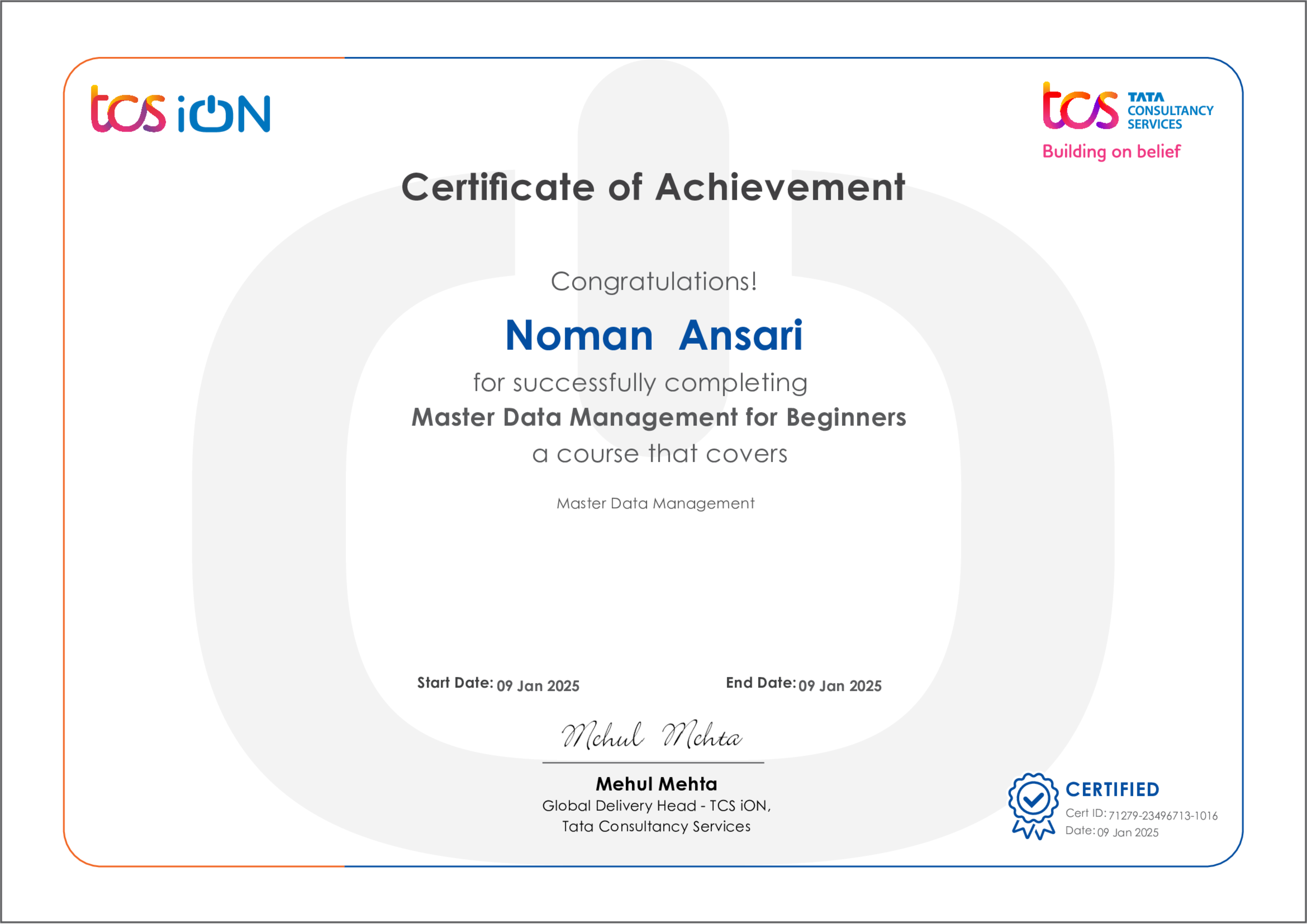 Certificates